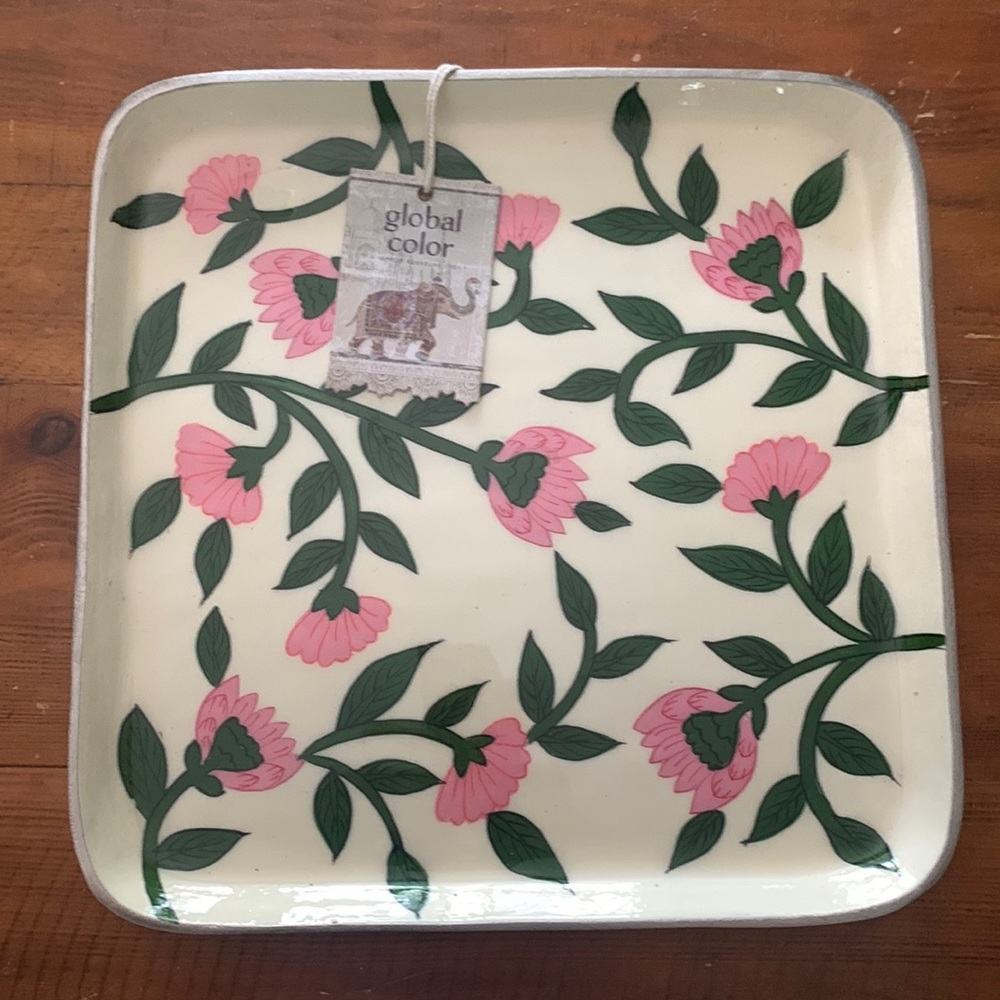 Gorgeous ceramic and metal tray! NWT